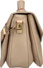 Side view of a beige handbag. Voir les images du produit