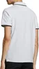 A person wearing a white polo shirt. Produktbild-Vorschau