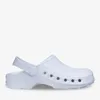 A white clog shoe is shown against a white background. Produktbild-Vorschau