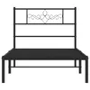 vidaXL Struttura letto con testiera in metallo nero 90x200 Anteprima dell’immagine prodotto 4