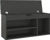 vidaXL Lavice na boty s polštářem šedá 104x30x49 cm Dřevěný Náhled obrázku produktu 4