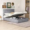 Boxspringbed 140 x 200 met fluwele bekleding, hydraulisch – Productafbeelding-voorbeeld 4