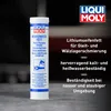 A product shot of a grease cartridge with marketing text overlay. Produktbild-Vorschau