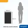 A diagram showing the dimensions of a refrigerator next to a silhouette of a person for scale, with branding and text at the bottom. Produktbild-Vorschau