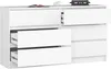 Komoda AKORD K140 Biała 138 cm 6 szuflad kolor Biały mat Podgląd zdjęcia produktu 2