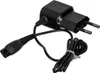 A black electric shaver charger with a European plug. Podgląd zdjęcia produktu