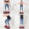 A collage of four images showing a woman performing different exercises on a vibration platform. Náhľad obrázku produktu