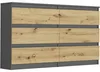 Komoda 140 cm 6 zásuvek skříňka FRAMIRE R-140 antracit mix Náhled obrázku produktu 1
