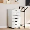 vidaXL Armadio a rotelle con cassetti MOSS Bianco in legno Anteprima dell’immagine prodotto 8
