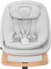 A baby bouncer seat with a wooden base. Produktbild-Vorschau
