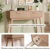 A console table with drawers in a room setting, with close-up views of its features. Produktbild-Vorschau