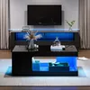 Table basse 50 x 100 x 35 cm, noir brillant, ensemble de Voir les images du produit 3