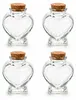 Herz Glasfläschchen 70ml 8cm mit Korken 4 Stück Produktbild-Vorschau