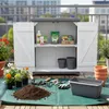 Zahradní stolek Relaxdays se spodní skříňkou, dřevo, Náhled obrázku produktu 3