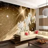 Vlies Fototapete - Golden Milky Way 350x245 cm Blumen Produktbild-Vorschau 2