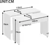 A diagram showing the dimensions of two nesting desks. Anteprima dell’immagine prodotto