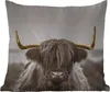 MuchoWow® Outdoor Kissen - Schottisches Hochlandrind - Gold Produktbild-Vorschau 1