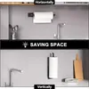 Porta rotolo da cucina autoadesivo in alluminio nero opaco Anteprima dell’immagine prodotto 3