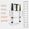 A diagram showing the dimensions and specifications of a telescopic ladder. Anteprima dell’immagine prodotto