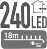 Graphic displaying product specifications for LED string lights. Náhled obrázku produktu
