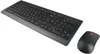 A black wireless keyboard and mouse set on a white background. Produktbild-Vorschau