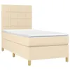 Boxspringbett mit Matratze & LED Creme 90x190 cm Stoff Produktbild-Vorschau 3