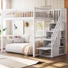 Flieks Lit superposé 140x200cm avec escalier de rangement, Voir les images du produit 1