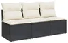 vidaXL Gartensofa mit Kissen 3-Sitzer Schwarz Poly Rattan Produktbild-Vorschau 1