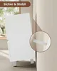 A white cabinet is shown leaning against a wall, with a close-up inset highlighting a wall-mounting bracket. Voir les images du produit