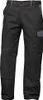 A pair of black work pants with gray accents and red stitching. Podgląd zdjęcia produktu