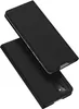 A black flip phone case is shown from a slightly elevated angle, with the front cover open and resting behind the main body of the case. Podgląd zdjęcia produktu