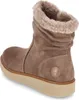 A single brown boot with a fur lining and a thick sole is shown from a rear-side angle against a white background. Produktbild-Vorschau