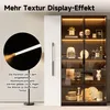 A display cabinet with LED lighting, showcasing decorative items and kitchenware. Anteprima dell’immagine prodotto