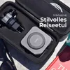 A travel power bank and accessories are displayed inside an open black case. Produktbild-Vorschau