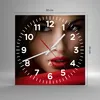 Wanduhr - Quadrat - Glasuhr - Schönheit brünette eleganc Produktbild-Vorschau 3