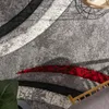 Designer Teppich mit Konturenschnitt Muster Gestreift Grau Produktbild-Vorschau 3