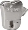 A close-up studio shot of a silver zipper hook. Podgląd zdjęcia produktu