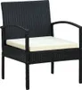 vidaXL Gartenstuhl mit Kissen Poly Rattan Schwarz - Sessel Produktbild-Vorschau 2