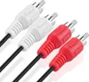 A close-up shot of two white and two red RCA audio cables with their connectors. Produktbild-Vorschau