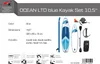 F2 Marken Stand Up Paddle Board Ocean Blau SUP 10'5 320cm + Produktbild-Vorschau 2