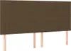 vidaXL Čelo postele tmavohnedé 200 x 5 x 118/128 cm látka Náhľad obrázku produktu 1