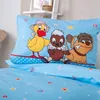 A close-up view of children's bedding with cartoon characters. Produktbild-Vorschau
