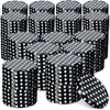 A collection of black metal lids with white polka dots, stacked in various arrangements. Voir les images du produit