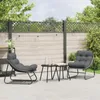 vidaXL Meubles de jardin avec coussins 2 pièces Noir 60,5 x Voir les images du produit 2