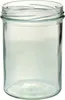 A clear glass jar on a white background. Produktbild-Vorschau
