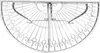 A white metal half-round table with decorative scrollwork. Produktbild-Vorschau