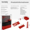 A product information graphic showing a wall-mounted tool organizer with various bins and holders, along with detailed dimensions and specifications. Náhled obrázku produktu