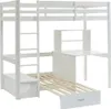 Hochbett 90 x 200 cm mit Schreibtisch, Schlafsofa und Produktbild-Vorschau 3