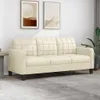 vidaXL 3-Sitzer-Sofa Creme 180 cm Kunstleder Produktbild-Vorschau 2