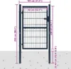 A diagram showing the dimensions of a metal gate. Podgląd zdjęcia produktu